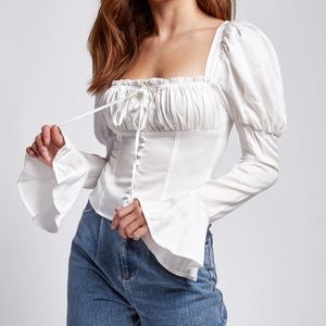 NWT Eggie Nirvana Top- White Corset Blouse